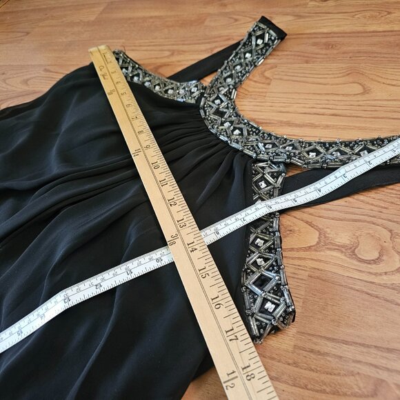 Scarlett Nite Beaded Halter Mini Dress, 14, Black - Picture 4 of 10